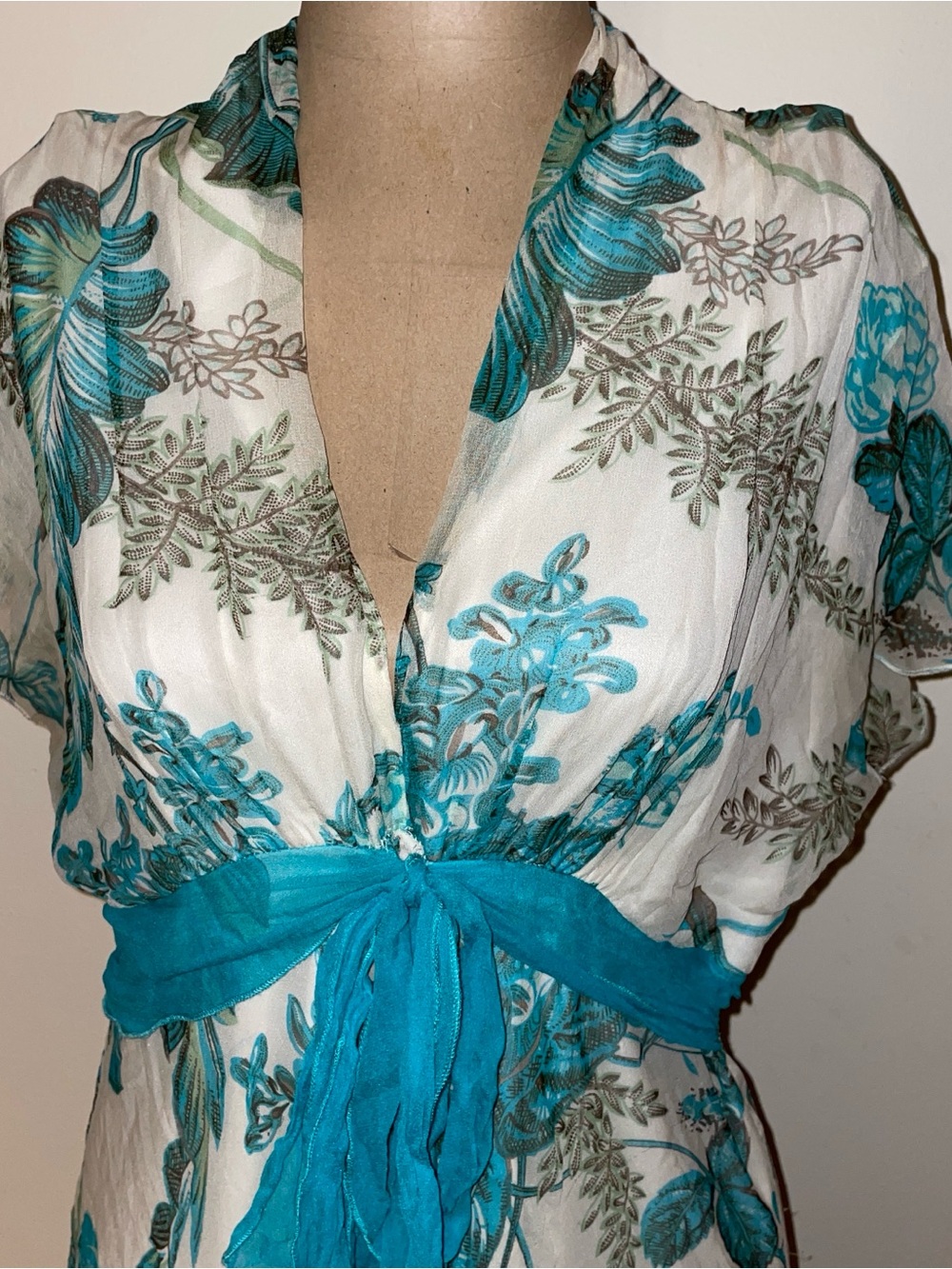Floral silk maxi dress-dainty-delicate-modest SIZE 12 Jonathan Martin - Picture 8 of 11